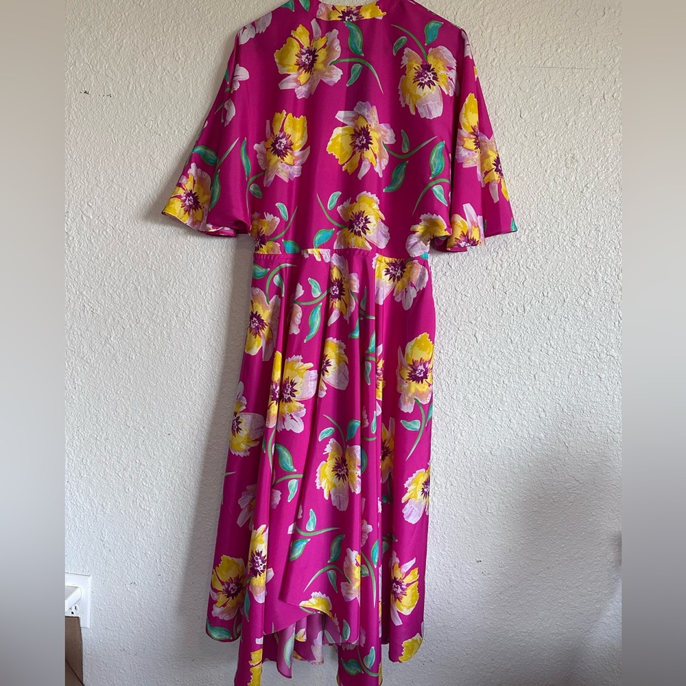 Jim Thompson 100% Silk Floral Pink Maxi Dress size 6/8